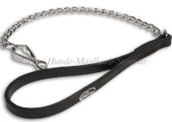 Exclusive Chain Dog Leash with Leather Handle