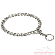 Fine Chrome Dog Collar With Choking Effect For Training