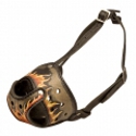 Hundemaulkorb aus Leder, Flamme Hundemaulkorb aus Leder, Flamme
