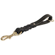 Short leather dog leash (pull tab leash)