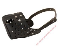 Large breeds leather muzzle for agiation