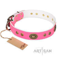 Pinkes Vintage Lederhalsband