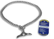 Choke dog chain collar with toggle steel chromium plated