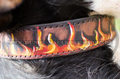 Fettleder-Hundehalsband mit Muster