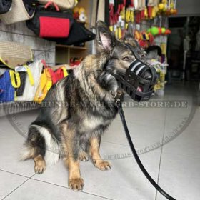 Muzzle for German Shepherd, Leather Dog Muzzle Padded