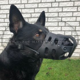 German Shepherd everyday leather dog muzzle