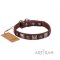 Rom Lederhalsband mit antiken-Pyramiden Dekor von FDT Artisan