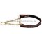Dressurhalsband aus Leder mit Messing Kette