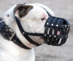 American Bulldog Hundemaulkorb aus Leder mit Luftzirkulation