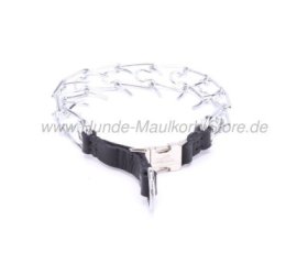 Dressurhalsband aus verschromtem Stahl mit Schnellverschluss