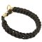 Training Collar Leather with Click Clasp, Braided Dog Collar