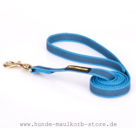 Blaue Hundeleine aus Nylon mit Gummifaden