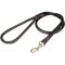 Round leather dog leash for walking and tracking Black