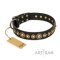 Ledernes Hundehalsband attraktiv "Gold Mine" von FDT Artisan