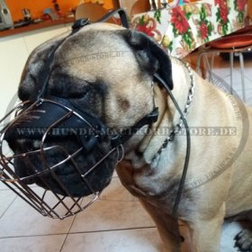 Large Wire Basket dog muzzle for large breeds, Bullmastiff