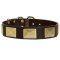 Leather Dog Collars With Vintage Massive Plates, Bestseller!