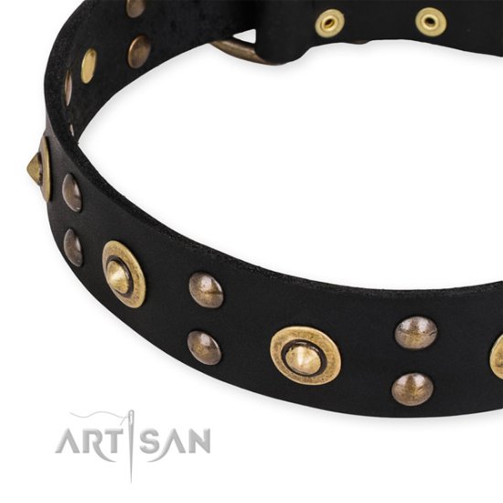 Erstklassiges Lederhalsband "Cosmic Glow" von FDT Artisan