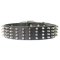 Leather 4 rows spiked dog collar, extra wide 2 inch