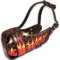 Hand painted leather dog muzzle Flame