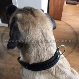 Handgefertigtes geflochtenes Hundehalsband Leder