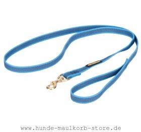 Blaue Hundeleine aus Nylon mit Gummifaden