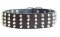 Leather 4 rows pyramids dog collar, extra wide 60 mm