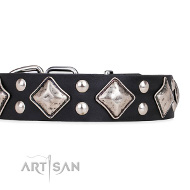 Attraktives FDT Artisan Lederhalsband "Smart Geometry"