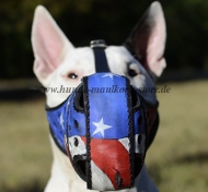 Leder Maulkorb für Bullterrier, Hundemaulkorb USA Design