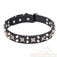 Leather Dog Collar of "Sky Stars World" Design