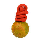 Dog Ball Rubber, 7 cm | Dog Toy with Cord for Pulling