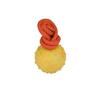 Rubber Ball for Dog & Puppy with Nylon Cord, 6cm