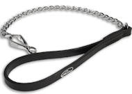 Herm Sprenger Kette-Hundeleine mit bequemem Ledergriff Herm Sprenger Kette-Hundeleine mit bequemem Ledergriff