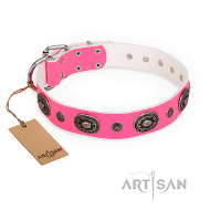 Lederhalsband Lederhalsband rosafarbig