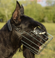 Wire Dog Muzzle for Riesenschnauzer, Free Drinking!