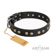 Schwarzes Halsband Leder 