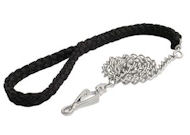 Black Nylon Wattled Leash with HS Parts