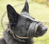 Best Royal Nappa Leather Dog Muzzle for German Shepherd