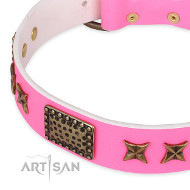 Lederhalsband in pink