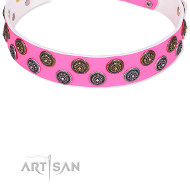 Pinkes FDT Artisan Lederhalsband