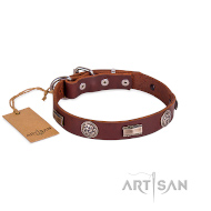 Keltisches Hundehalsband aus Leder, 2,5 cm