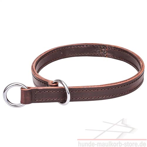 natural leather choke collar