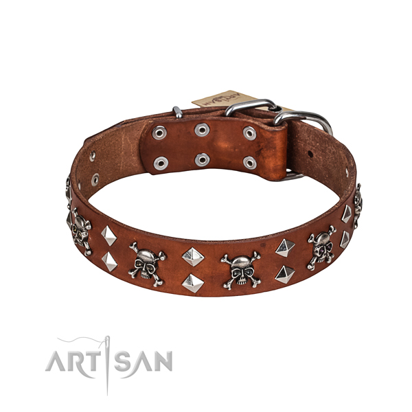 stilvolles Artisan FDT Hundehalsband mit
Schaedeln