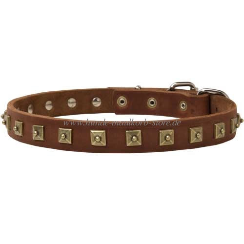 Hundehalsband Nieten Leder 25mm breit