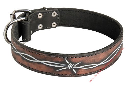 Pattern Dog Collar leather with pattern