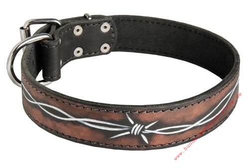 Hundehalsband aus Leder mit Muster