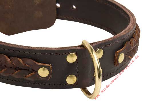 Dickes Design Hundehalsband aus Leder geflochten für
grossen Hund