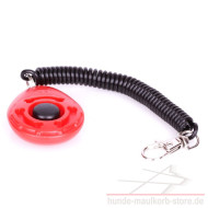 Bequmer Hundetrainer Knopf Clicker in Rot mit Haken