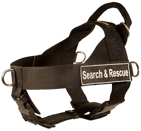 search and rescue dog harness, adjustable DE