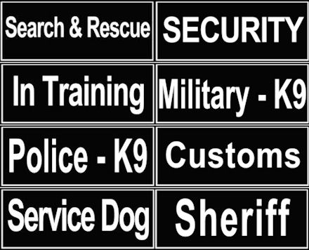 Logos für Nylonhundegeschirr | Logos für K9 Hundegeschirr - zum Schließen ins Bild klicken