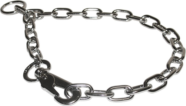 Fur Saver Chain Collar with a Snap Hook